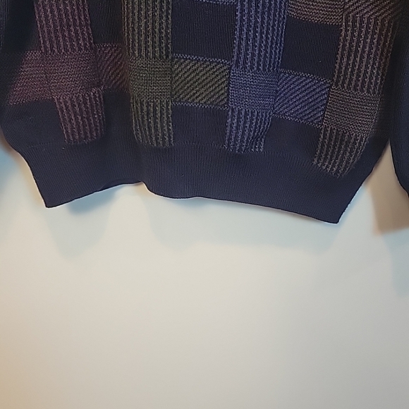 Segreto Made‎ In Italy Fine Merino Wool Crewneck Multi Color Pattern Men Sweater - Picture 6 of 6